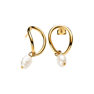 Aros Círculo Forma Orgánica y Perla Cultivada