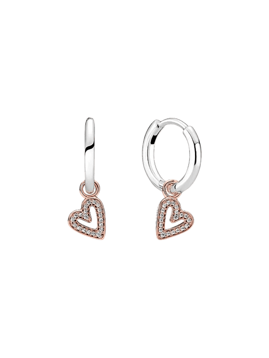 Aro Corazón a Mano Alzada Brillante - Estilo Pandora 1