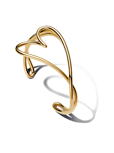 Brazalete Rígido Corazón Forma Orgánica - Estilo Pandora 1