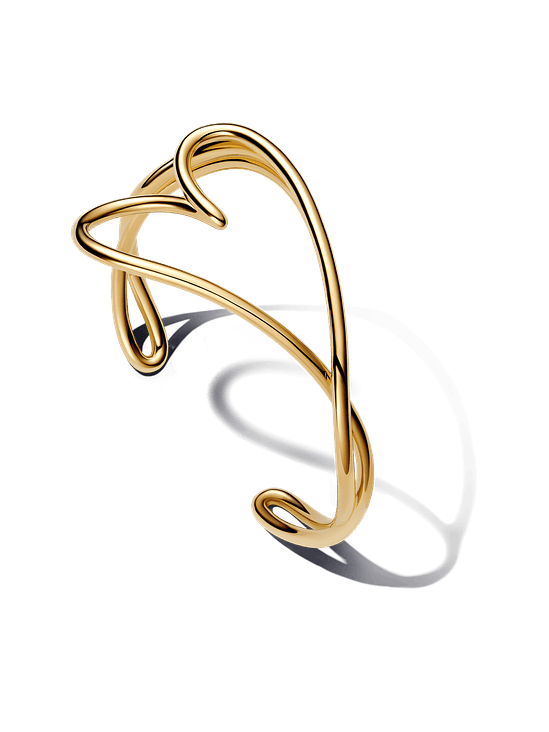 Brazalete Rígido Corazón Forma Orgánica - Estilo Pandora 1