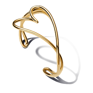 Brazalete Rígido Corazón Forma Orgánica - Estilo Pandora