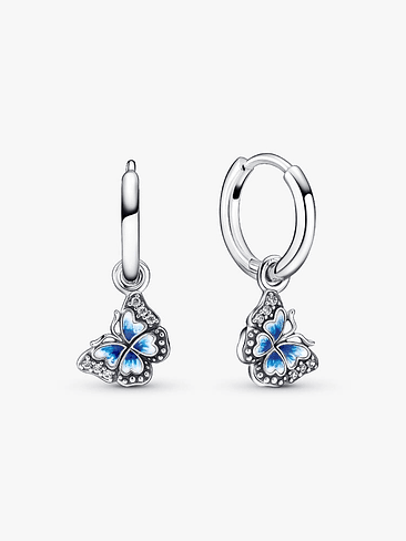 Aretes de Aro Mariposa Azul - Estilo Pandora 1