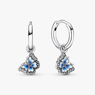 Aretes de Aro Mariposa Azul - Estilo Pandora