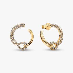 Aros Infinito con Pavé de Forma Circular Abierta - Estilo Pandora