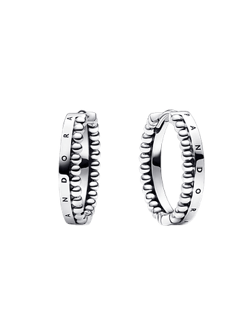 Aretes de Aro Logo y Cuentas 1