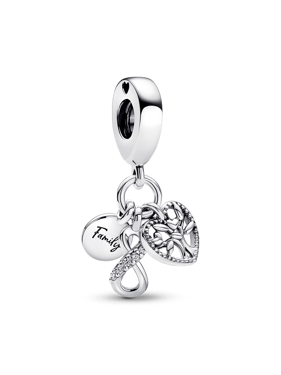 Charm Colgante de Familia Triple Infinito - Estilo Pandora 1