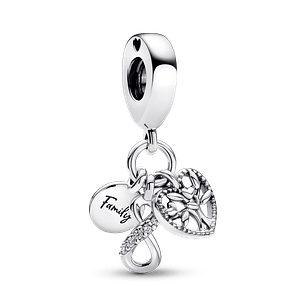 Charm Colgante de Familia Triple Infinito - Estilo Pandora