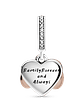 Charm Colgante Corazón con Infinito Resplandeciente Recubrimiento en Oro Rosa - Estilo Pandora - Miniatura 2