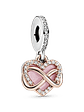 Charm Colgante Corazón con Infinito Resplandeciente Recubrimiento en Oro Rosa - Estilo Pandora - Miniatura 1