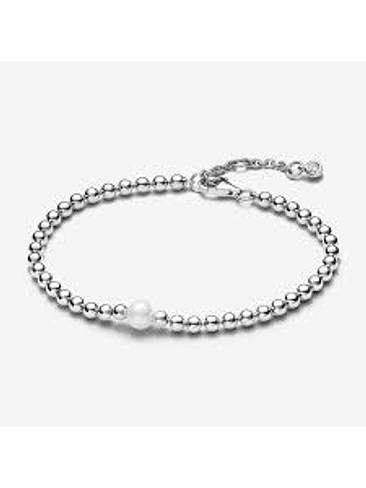 Brazalete Cuentas y Perlas - Estilo Pandora 1