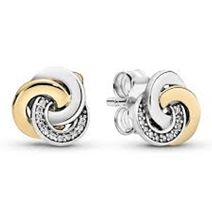 Aros Circulos Conectados Dos Tonos - Estilo Pandora