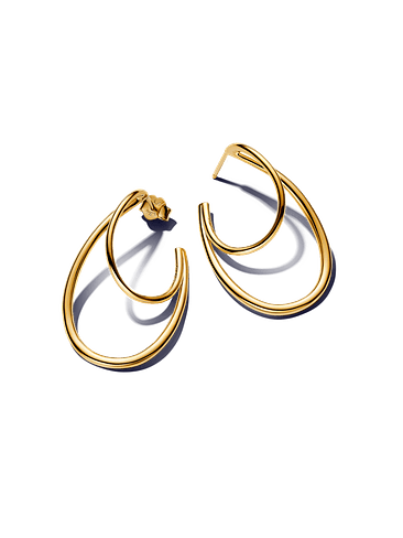 Aretes de Aro Doble Forma Orgánica - Estilo Pandora 1