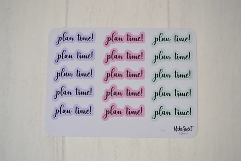 F 01 Plan time
