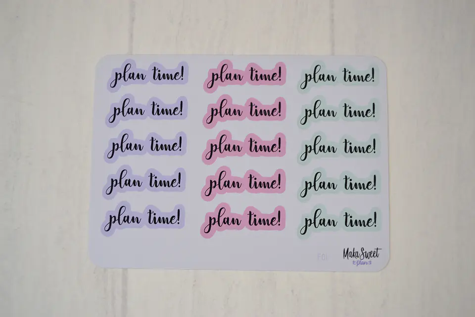 F 01 Plan time 1