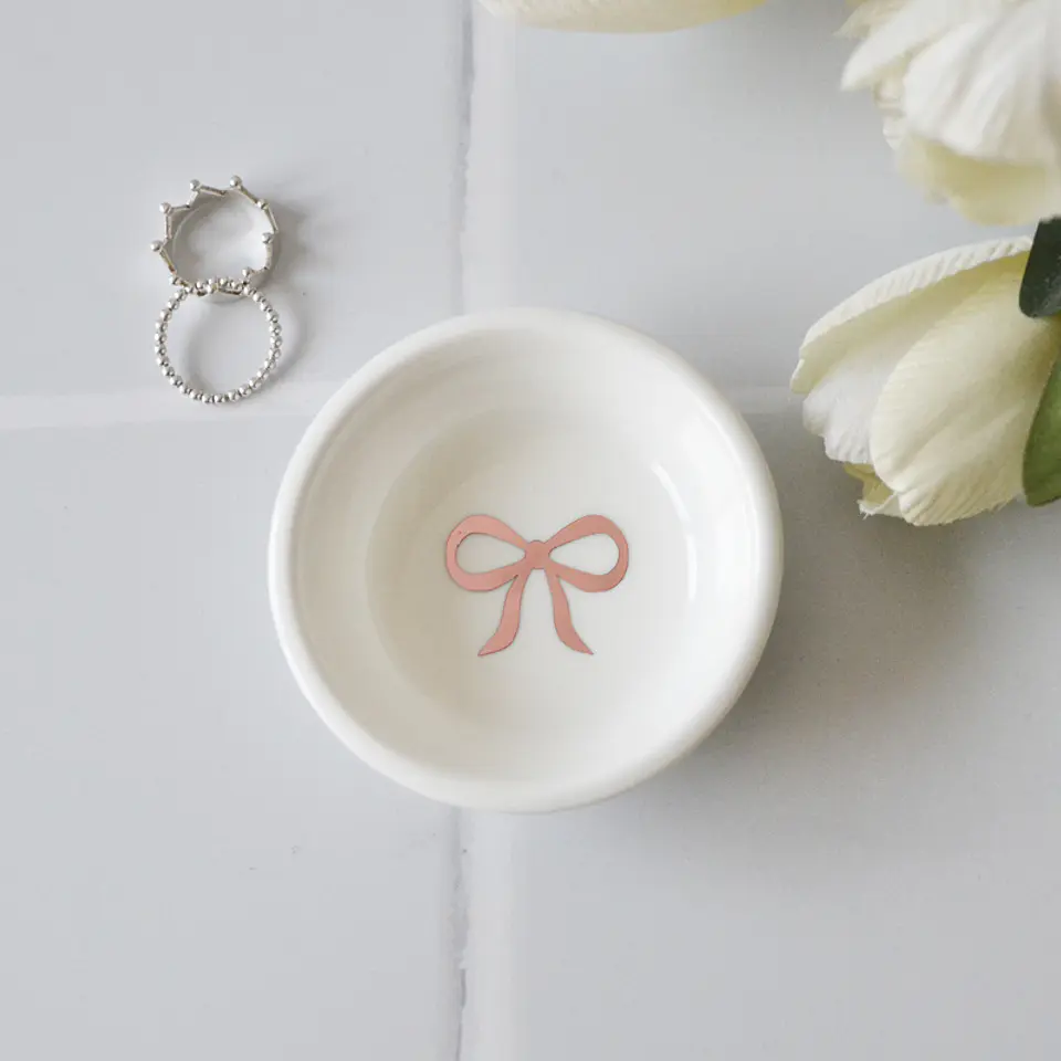 Plato Redondo Bow Rose Gold 1