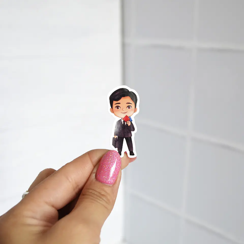 Sticker Vendedor Juego del Calamar 1