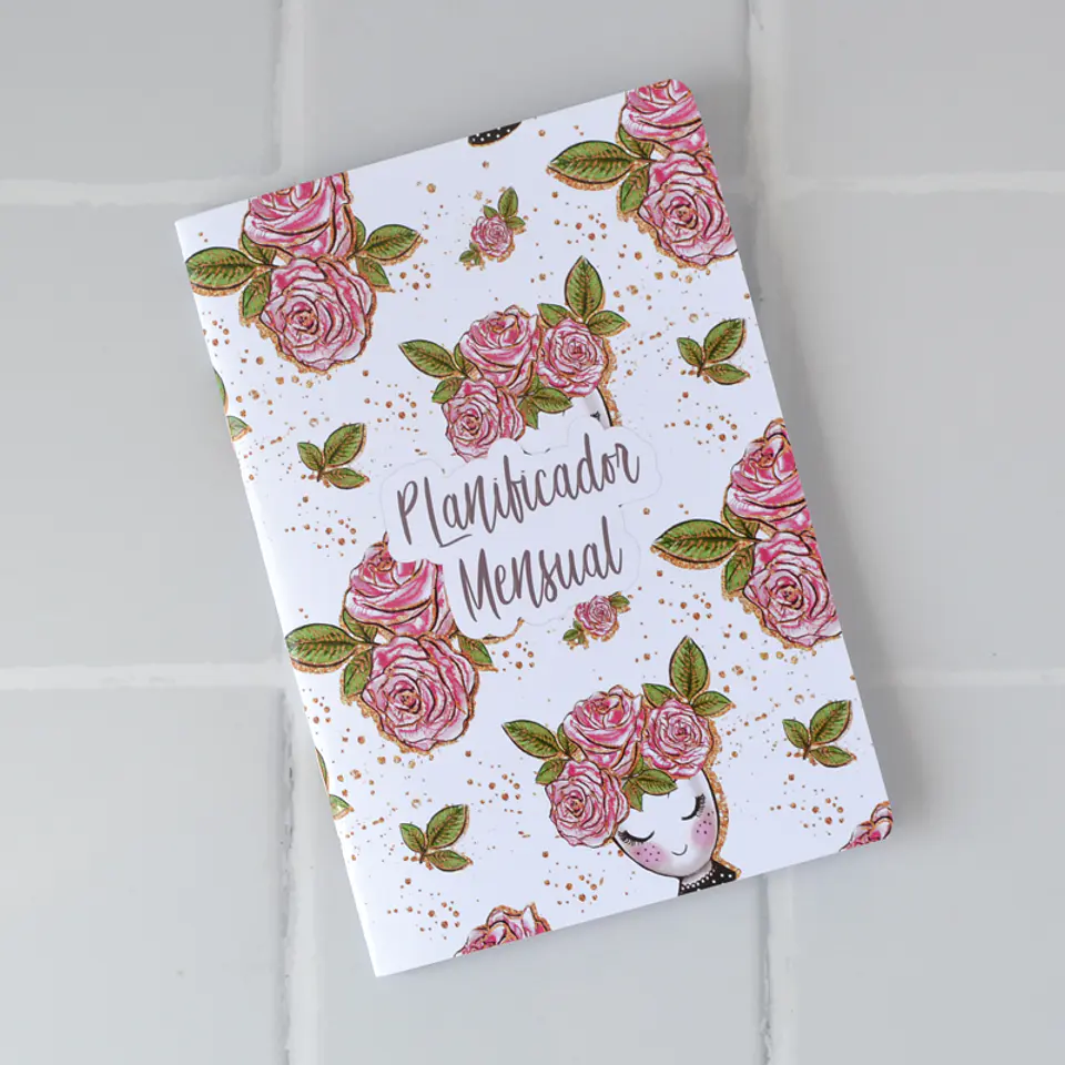 B6 Planificador Mensual Taza con Flores 1