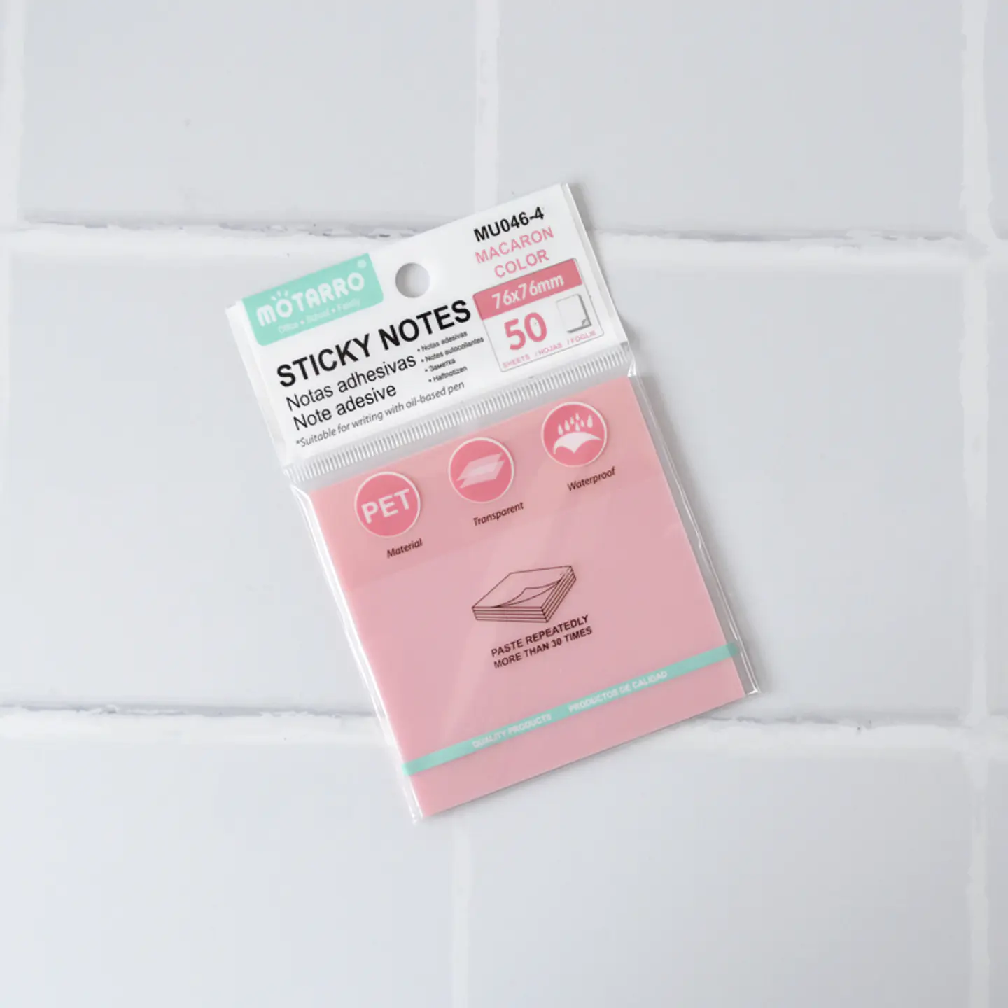 Notas Adhesivas Transparentes Rosa 1