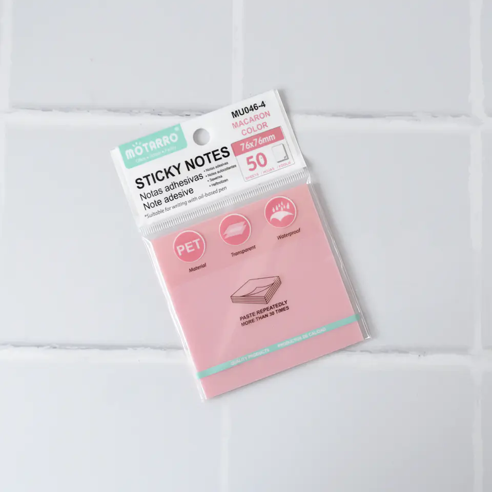 Notas Adhesivas Transparentes Rosa 1