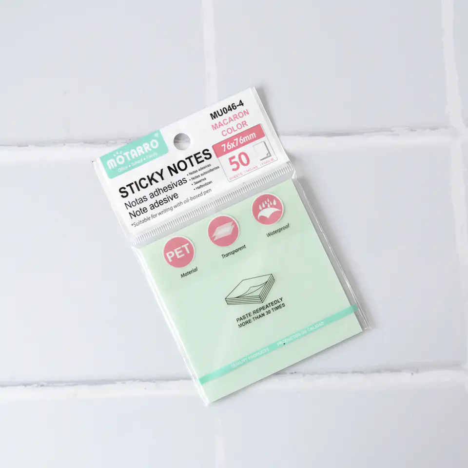 Notas Adhesivas Transparentes Verde Menta 1
