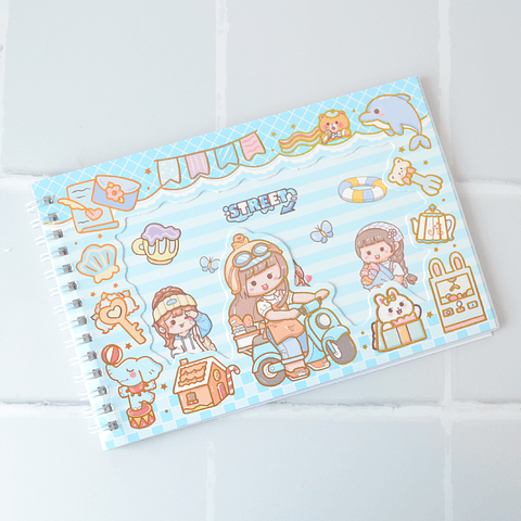 Libro para pegar Stickers Celeste