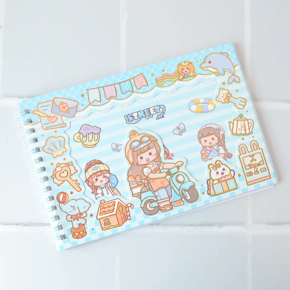 Libro para pegar Stickers Celeste 1