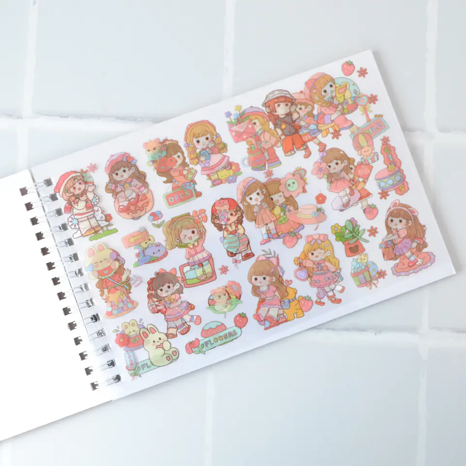 Libro para pegar Stickers Rosado 2