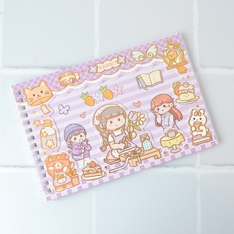 Libro para pegar Stickers Lila