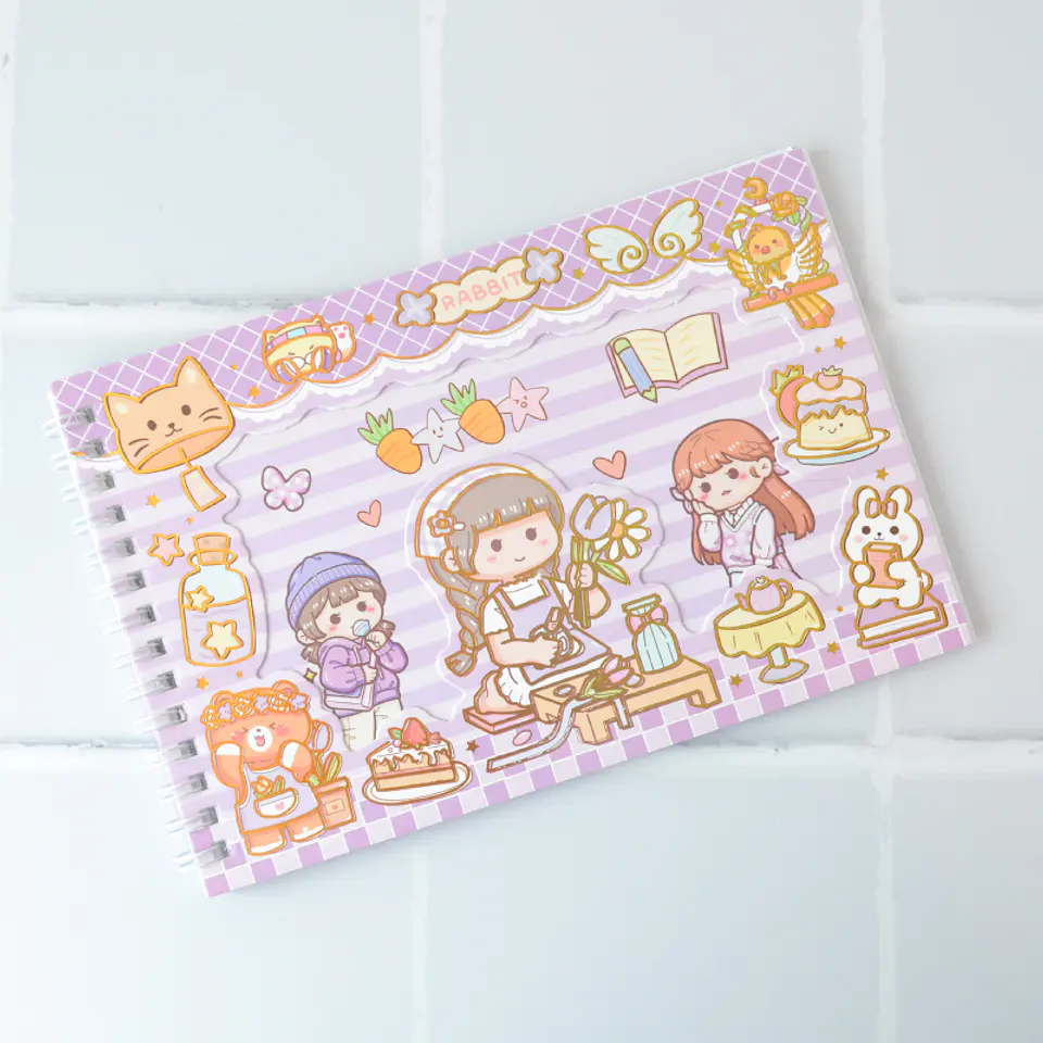 Libro para pegar Stickers Lila 1