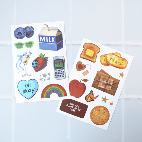Set Stickers Milk