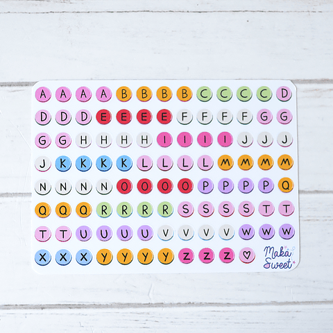 Letras Beads colores mini 