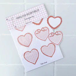 Papelitos Recortables Corazones