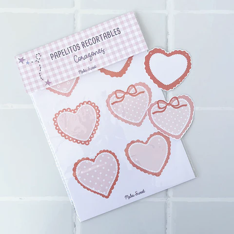 Papelitos Recortables Corazones