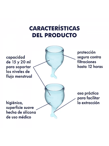 Set de 2 copas menstruales Satisfyer Feel Secure 3