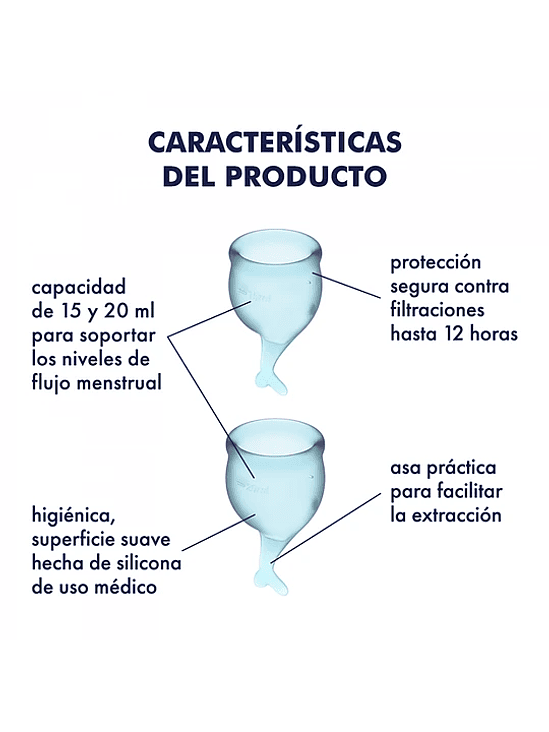 Set de 2 copas menstruales Satisfyer Feel Secure 3