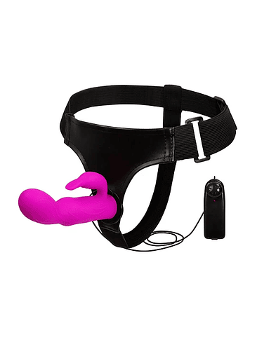 Arnés con conejo vibrador silicona ( vibración variable) 1