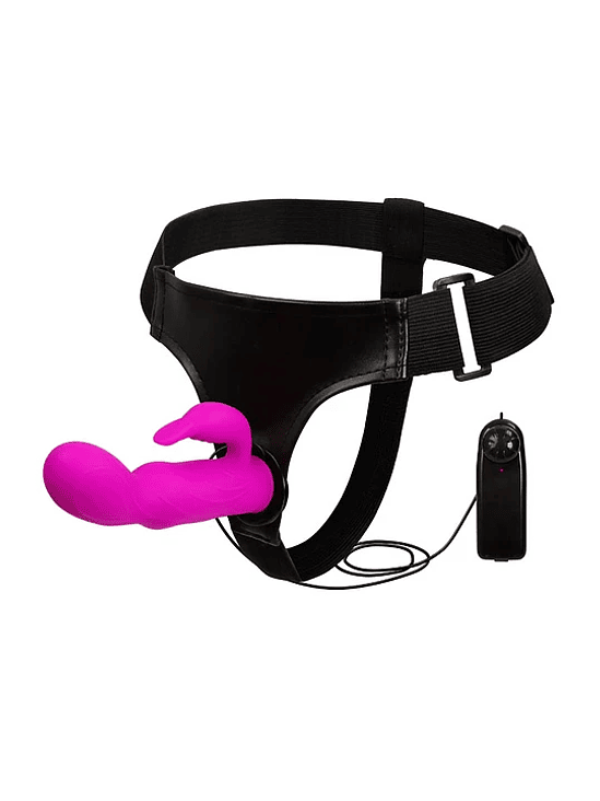 Arnés con conejo vibrador silicona ( vibración variable) 1