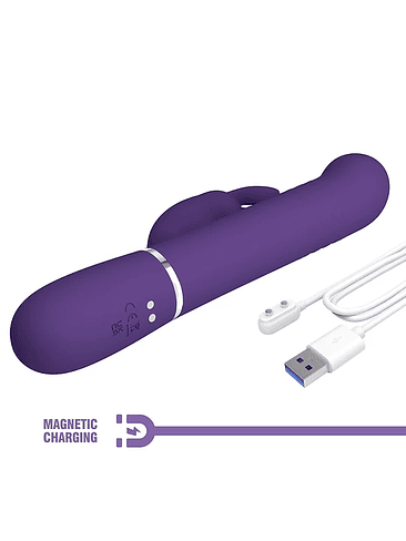 Vibrador Conejo con Empuje y Perlas Vibratorias Giratorias 4