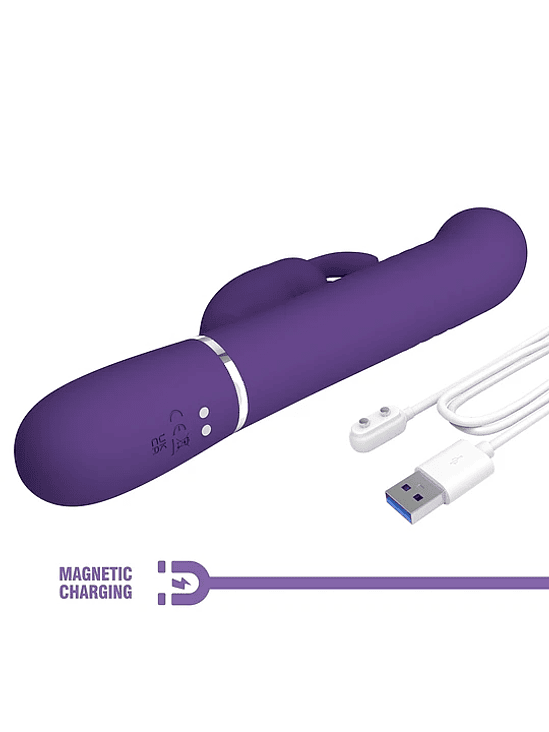 Vibrador Conejo con Empuje y Perlas Vibratorias Giratorias 4