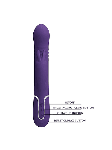 Vibrador Conejo con Empuje y Perlas Vibratorias Giratorias 5