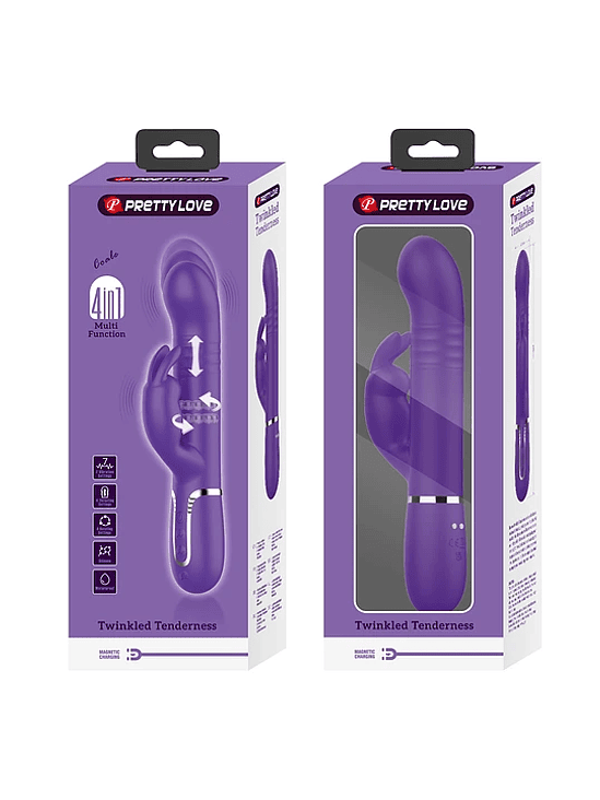 Vibrador Conejo con Empuje y Perlas Vibratorias Giratorias 6