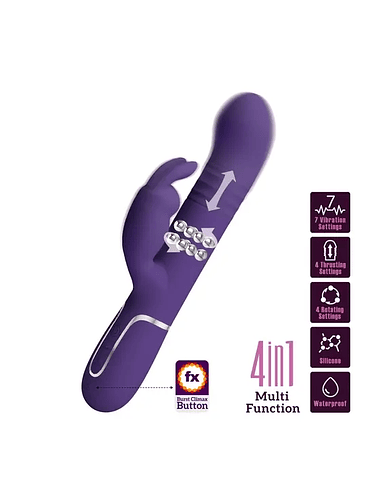 Vibrador Conejo con Empuje y Perlas Vibratorias Giratorias 7