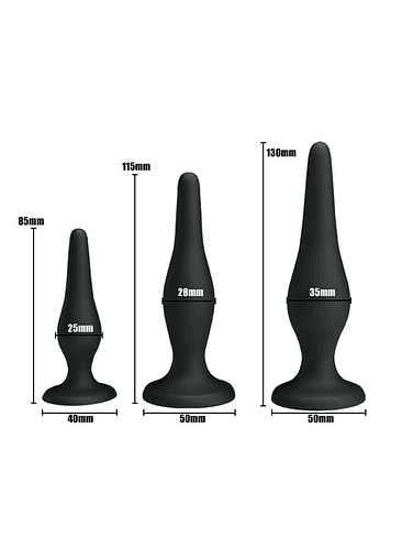 Kit Anal Negro 3 piezas 2