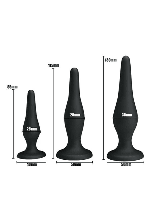 Kit Anal Negro 3 piezas 2