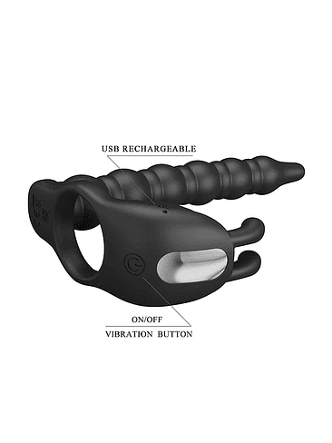 Anillo Vibrador Doble Penetración BLACKNEY 2
