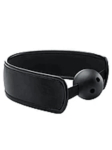 Mordaza Negra en Cuero y Goma 1