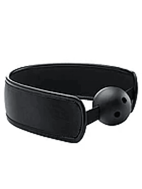 Mordaza Negra en Cuero y Goma 1
