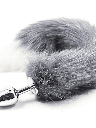 Plug Anal Metálico Cola de Zorro Negro 1