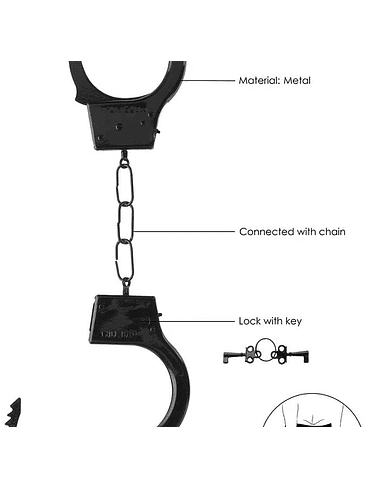Esposas Metálicas Shots Negras 1