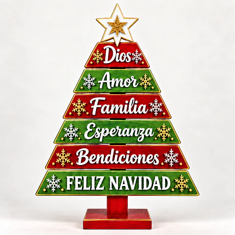 Árbol navideño con frases